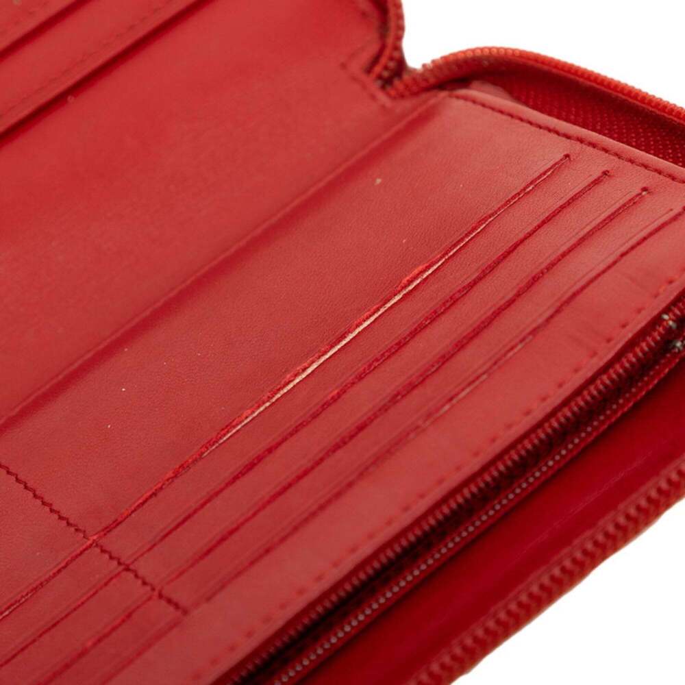CHANEL Red Leather Logo Wallet - Picture 5 of 8